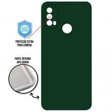 Capa para Motorola Moto E30 e E40 - Case Silicone Cover Protector Verde Escuro